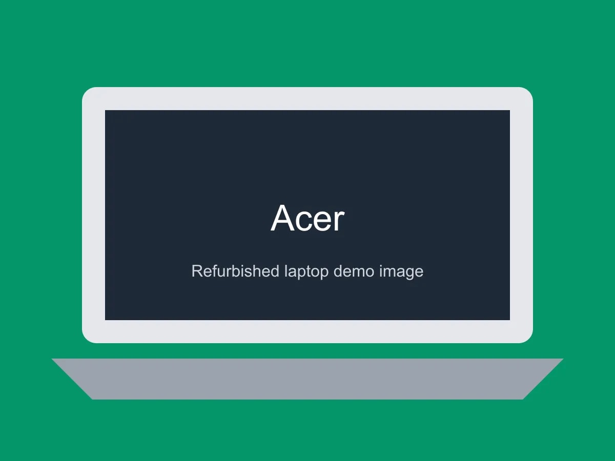 Open Acer laptop on a plain background