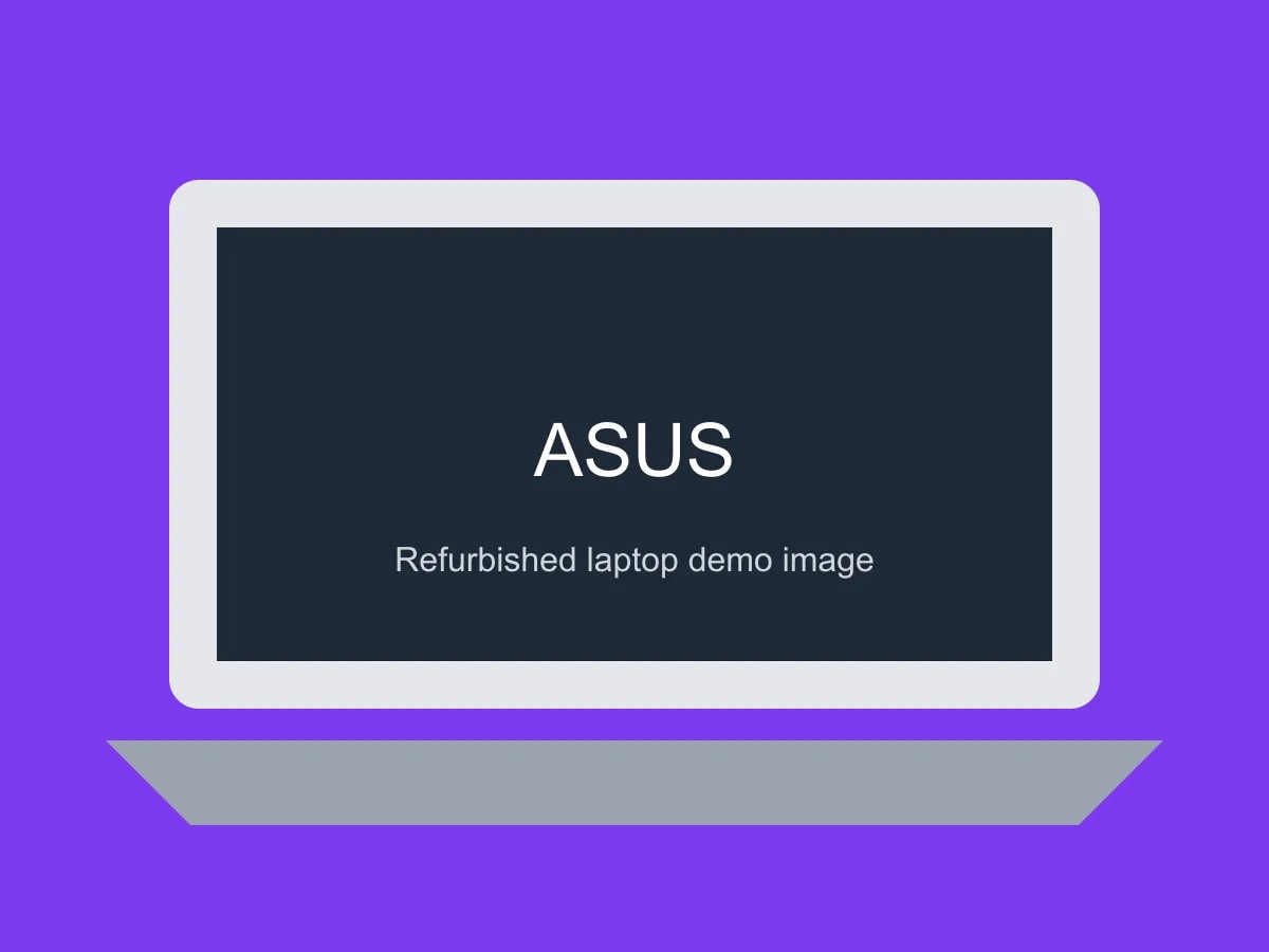 Open ASUS laptop on a plain background