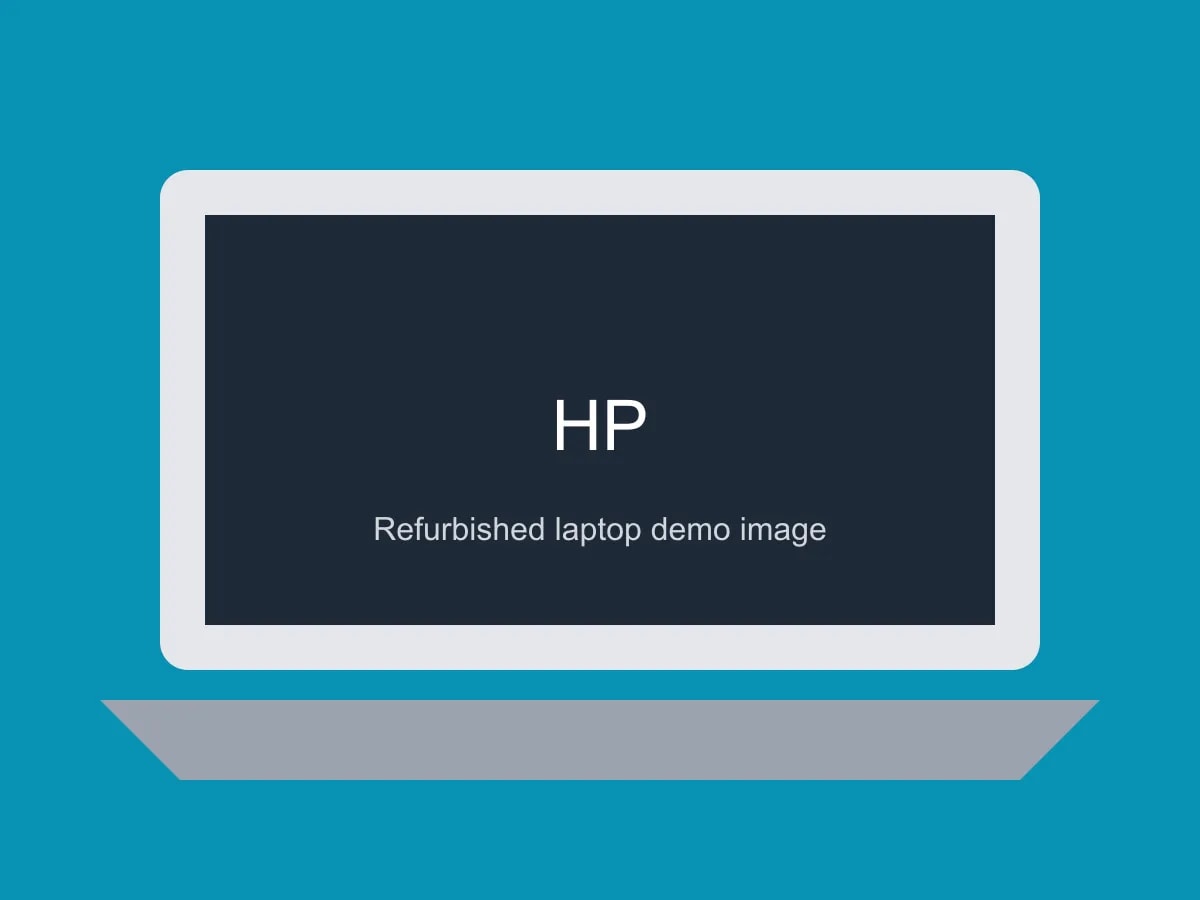 Open HP laptop on a plain background