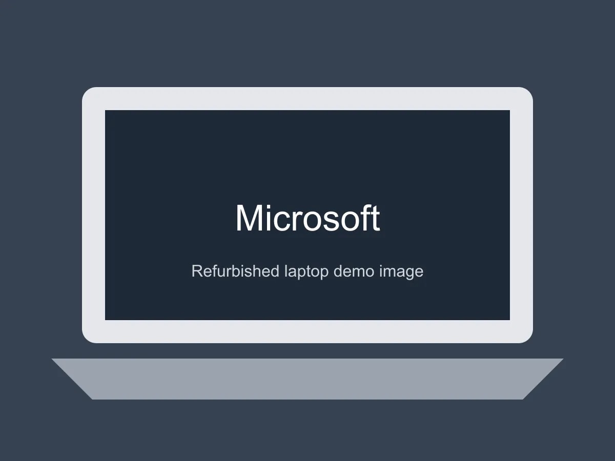 Open Microsoft laptop on a plain background